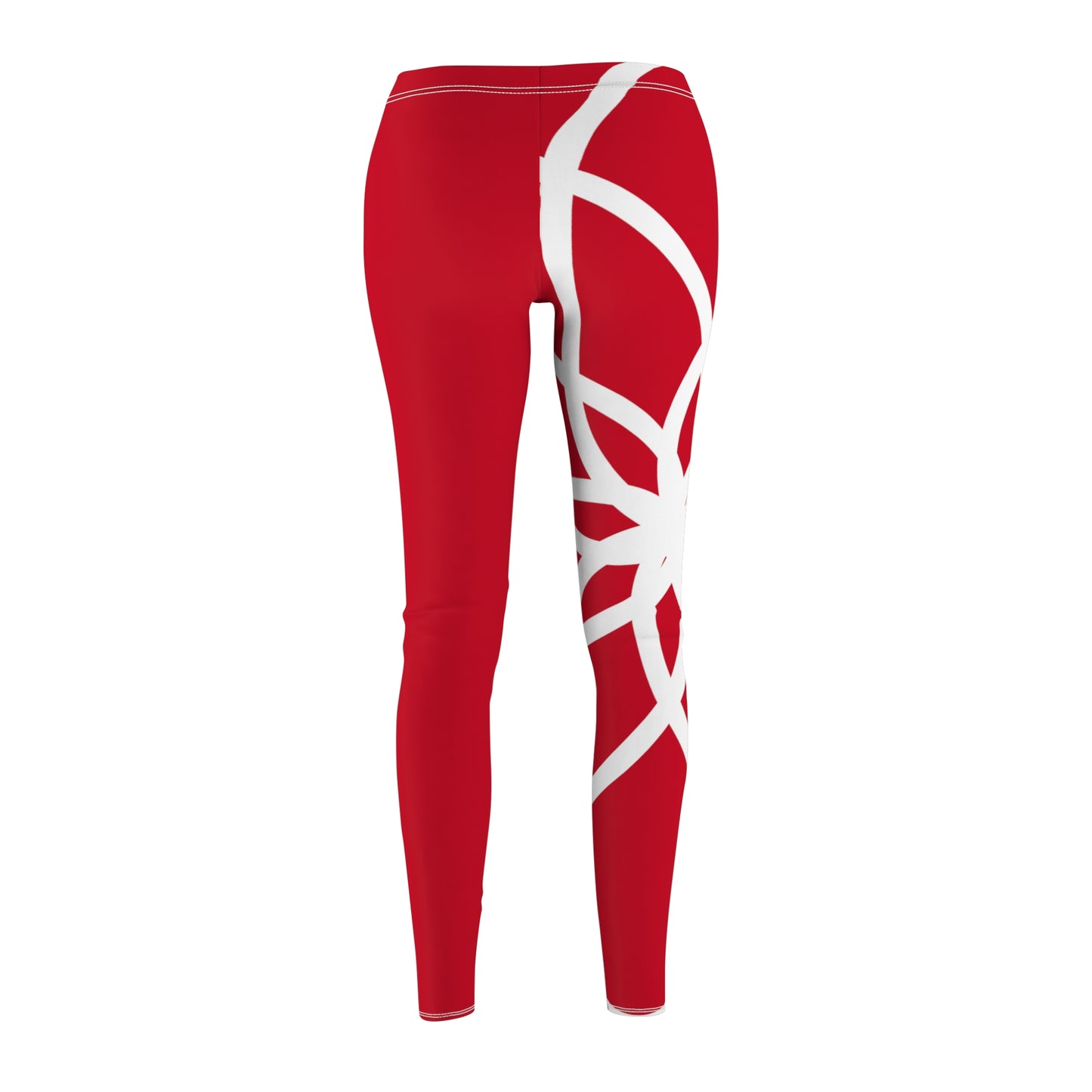 DEL SPIRALS WHITE RED RT LEGGINGS