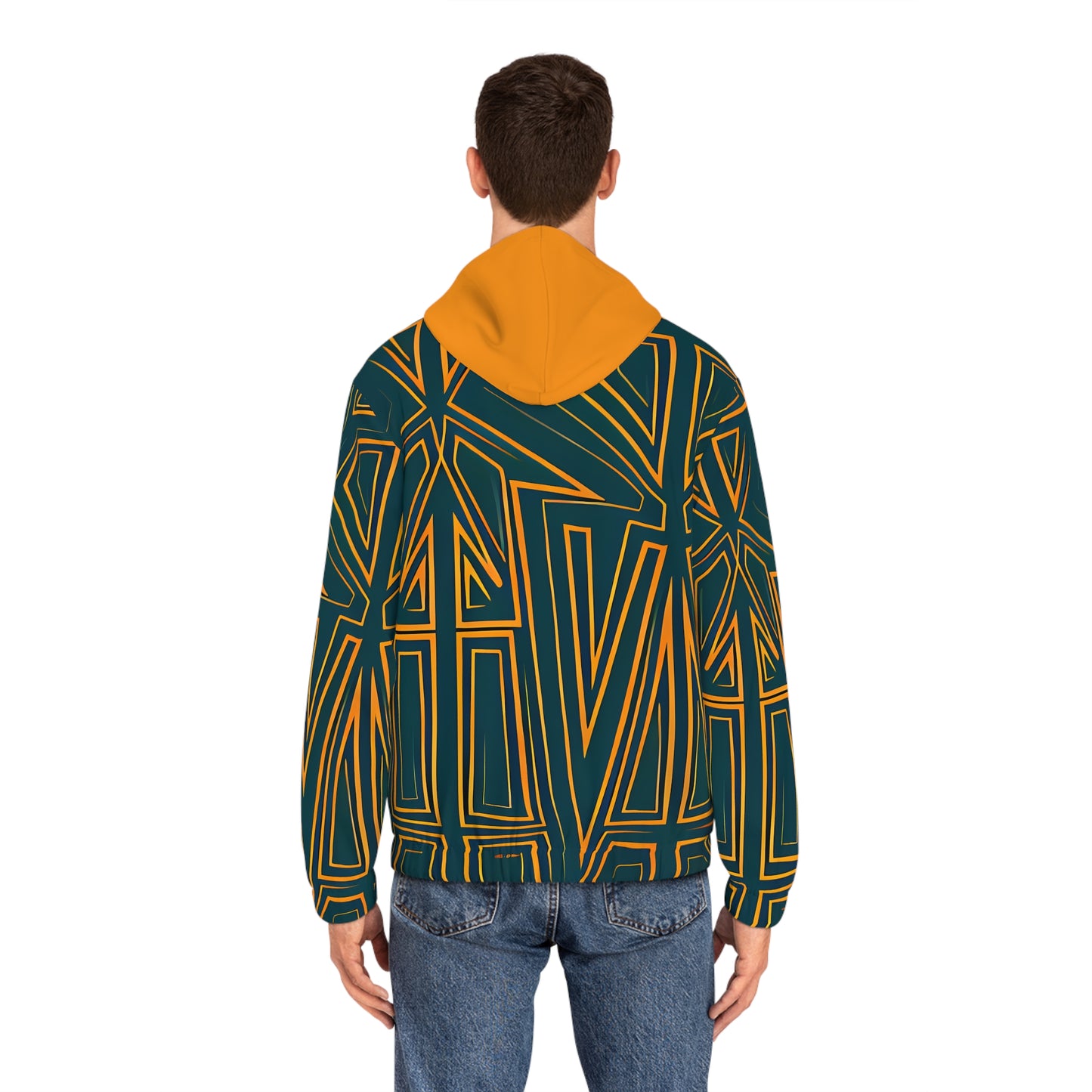 GREEN SKETCH GOLD HOOD ZIP HOODIE - UNISEX
