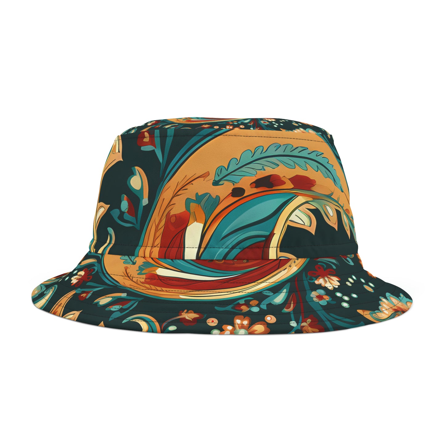 RICH RED PAISLEY BUCKET HAT UNISEX