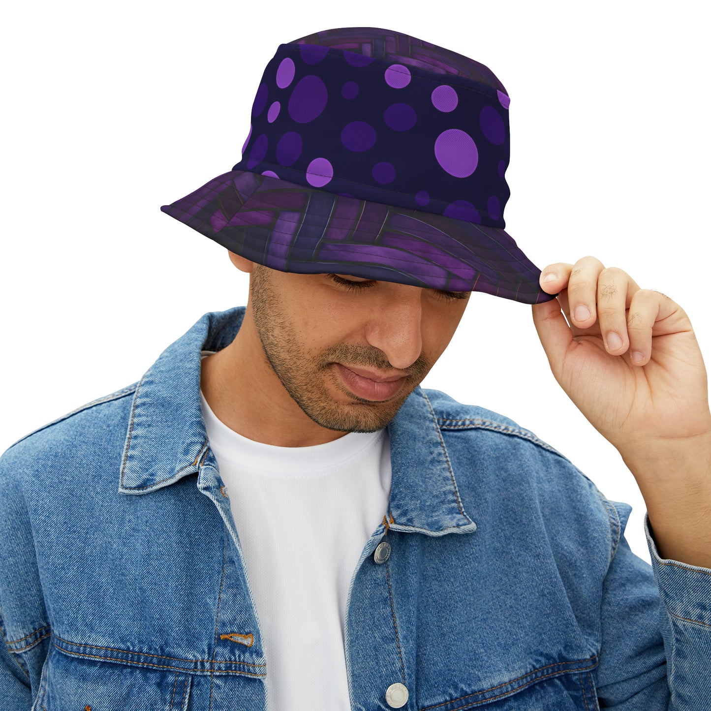 PURPLE HERRING POLKA BUCKET HAT UNISEX