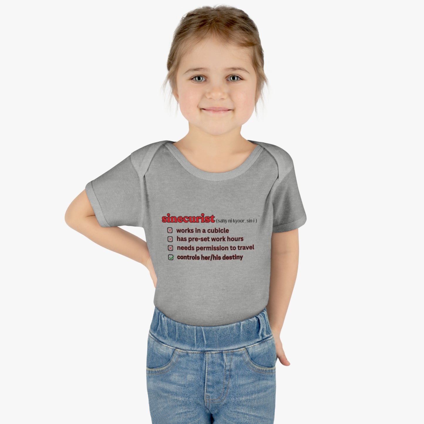 SINECURIST CHECK BOX INFANT BODYSUIT - UNISEX