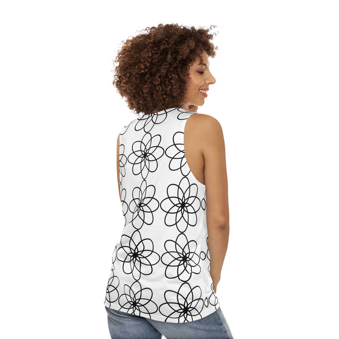 SPIRALS BLACK WHITE TANK