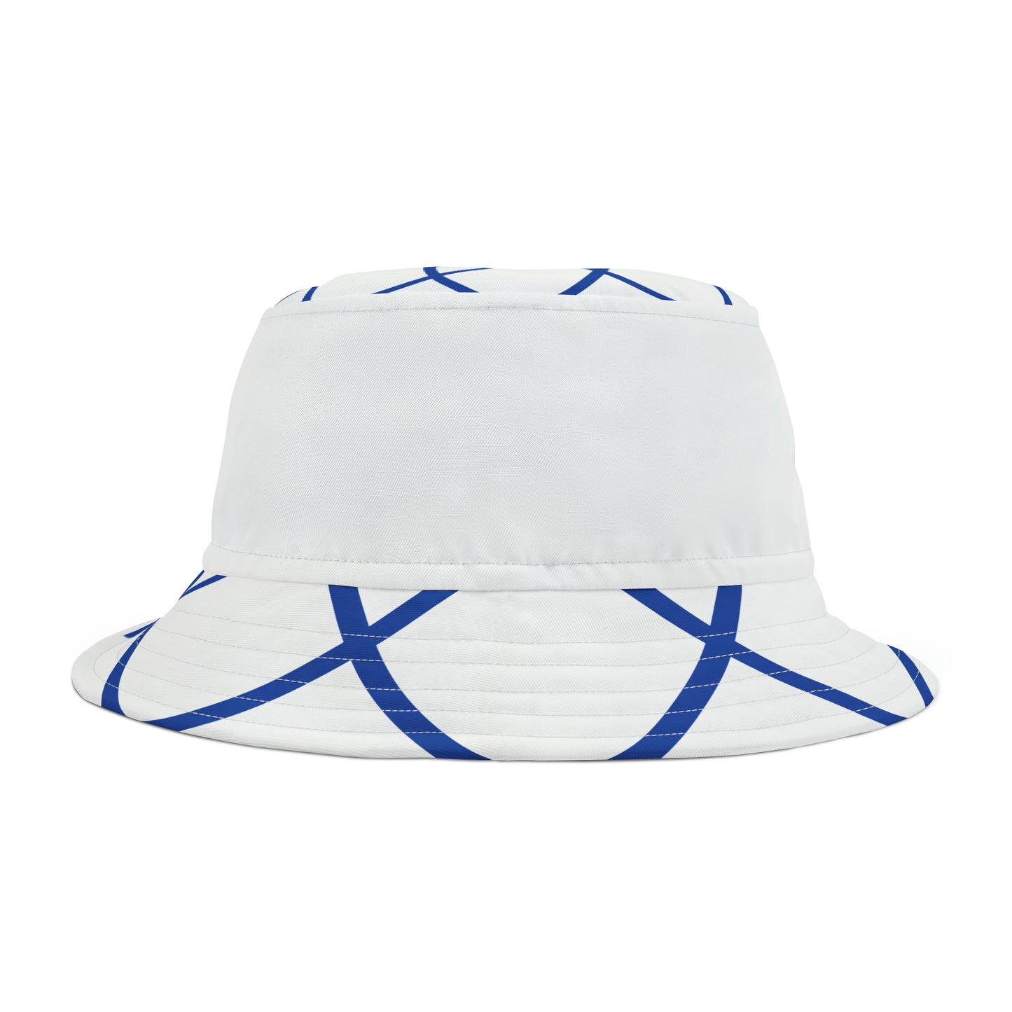 BLUE SPIRALS WHITE BAND BUCKET HAT UNISEX