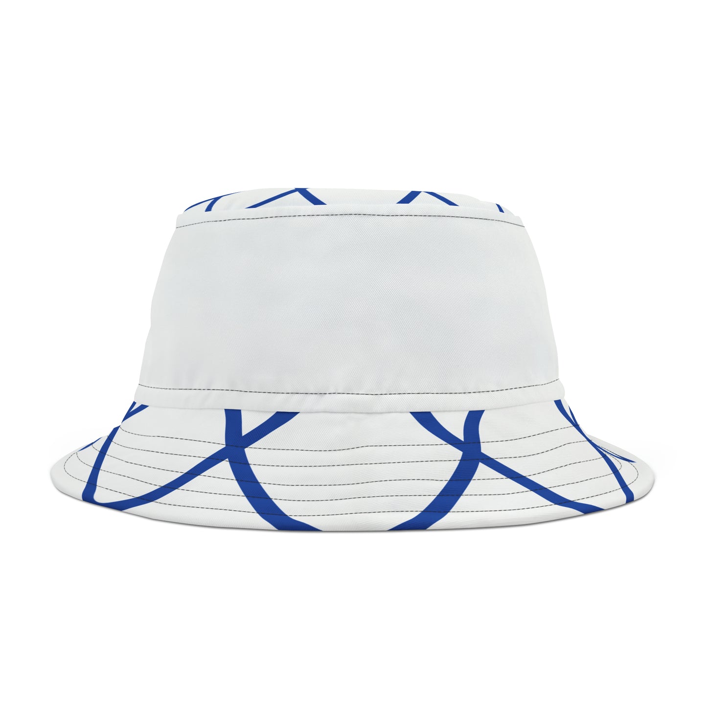 BLUE SPIRALS WHITE BAND BUCKET HAT UNISEX