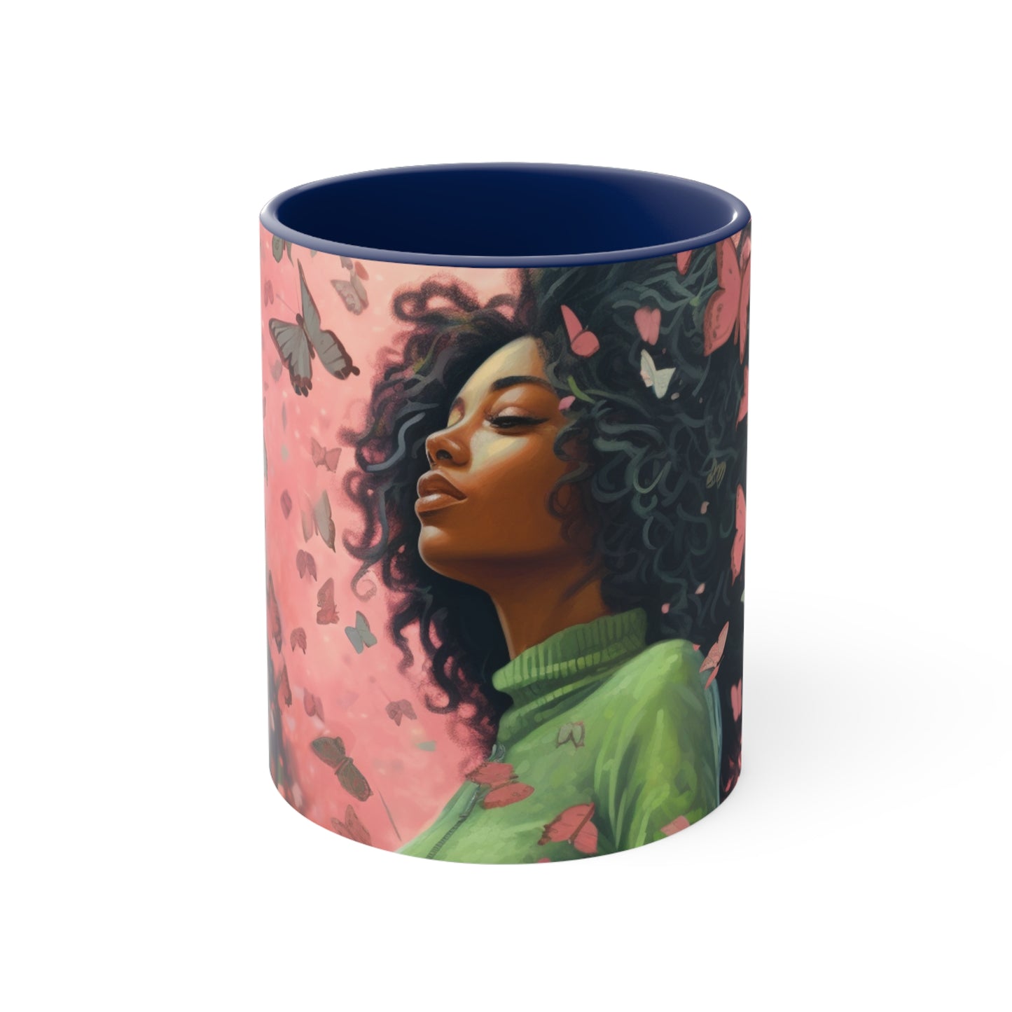 PAG PINK GREEN BUTTERFLIES FOUNDERS' MUG CERAMIC - MUG 11OZ
