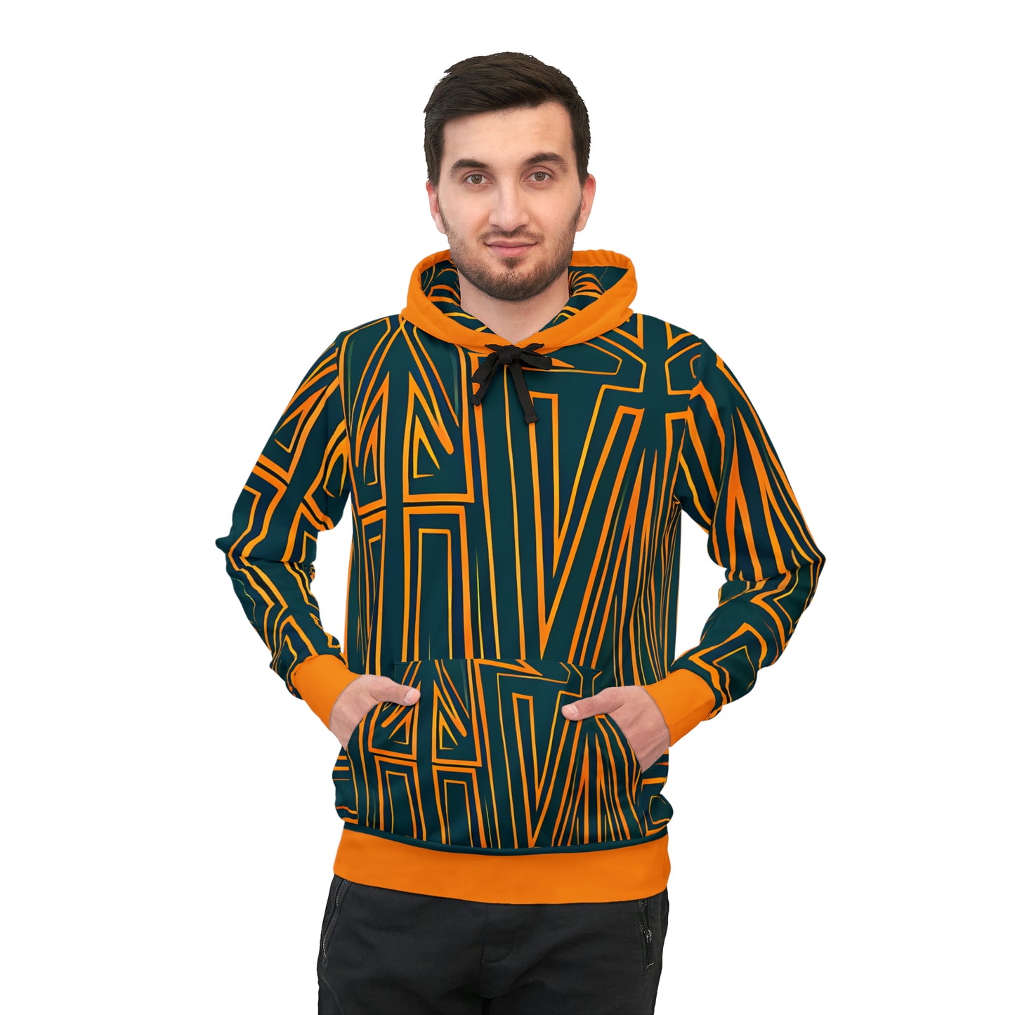 UNI GREEN GOLD HOOD UNISEX PULLOVER HOODY ATHLETIC HOODIE