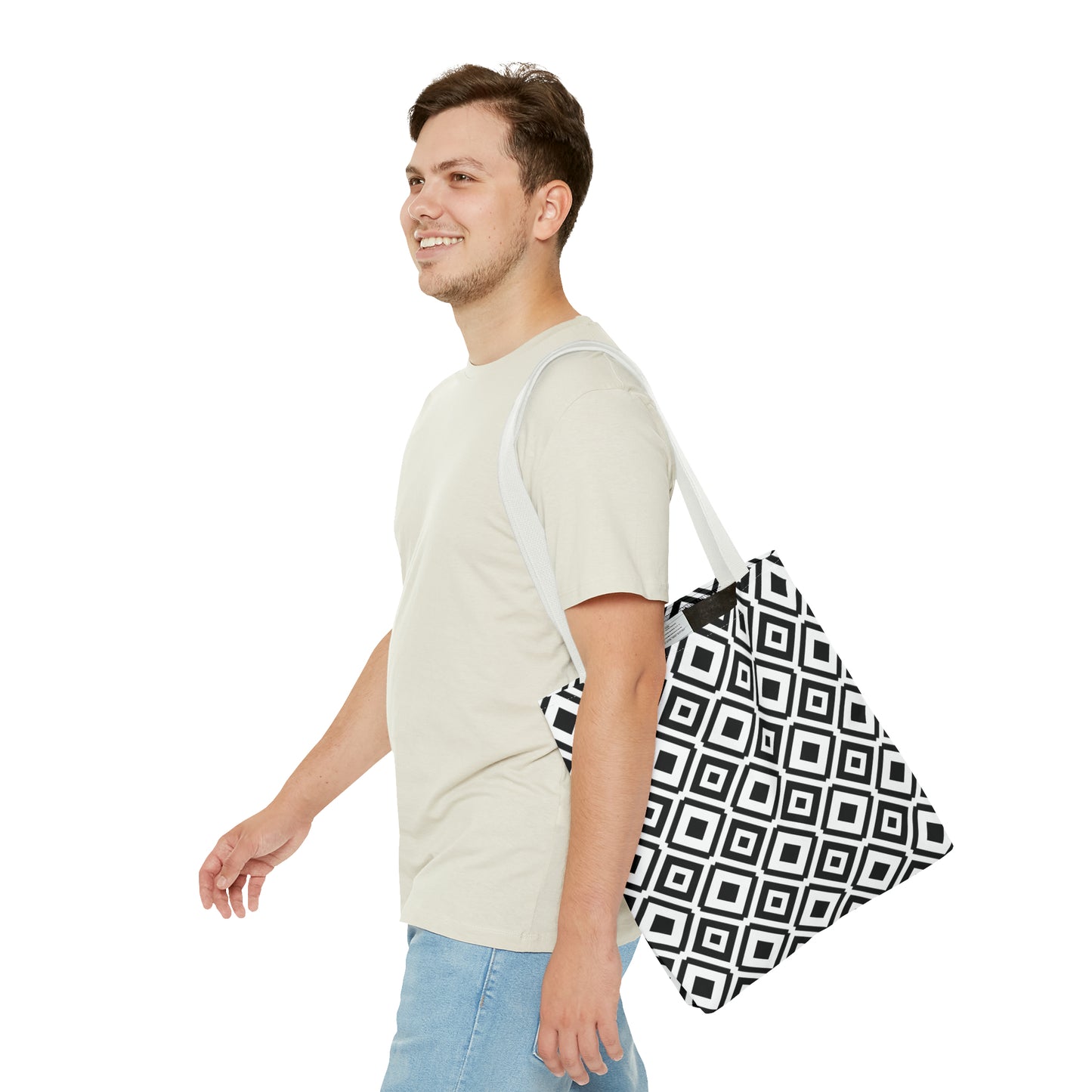 DIAMONDS BLACK WHITE TOTE BAG