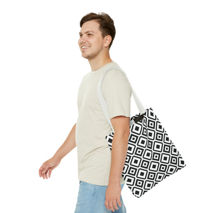 DIAMONDS BLACK WHITE TOTE BAG
