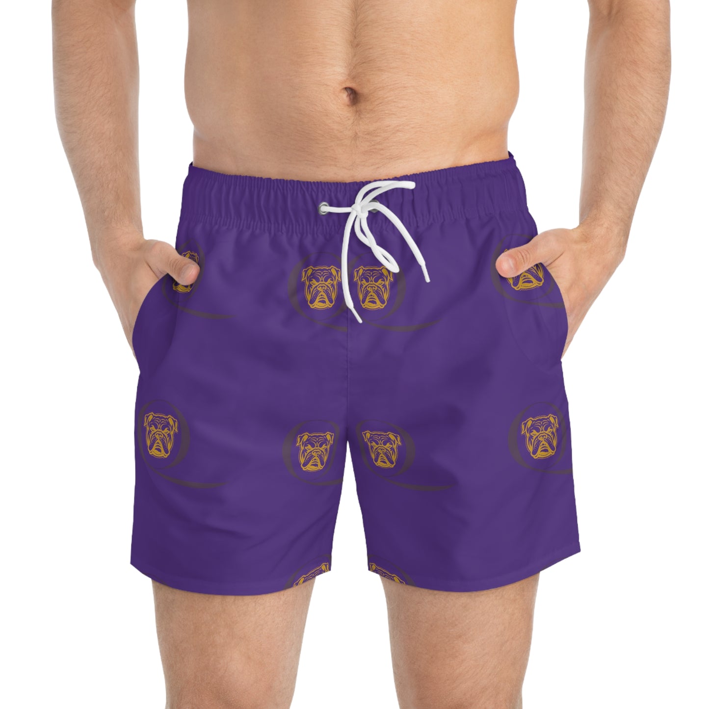 OME Q DOGG PURPLE SWIM TRUNKS