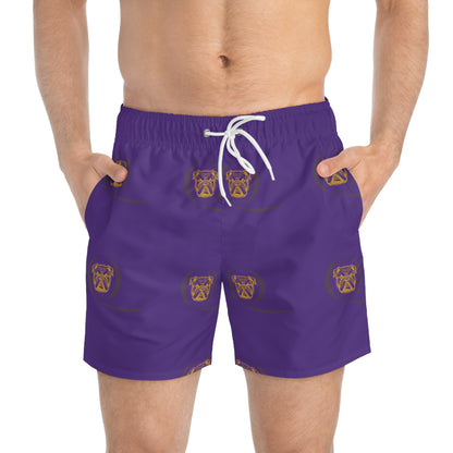 OME Q DOGG PURPLE SWIM TRUNKS