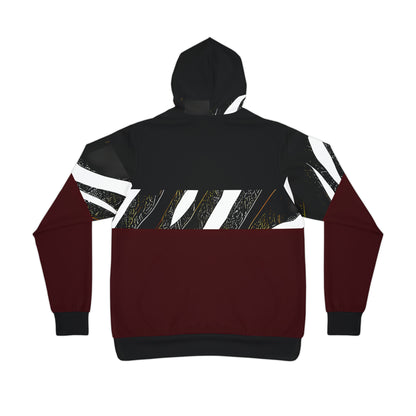 MAROON COLOR BLOCK PULLOVER ATHLETIC HOODIE UNISEX