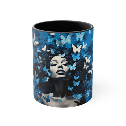 ZET BUTTERFLIES IN BLUE FOUNDERS' MUG CERAMIC - MUG 11OZ