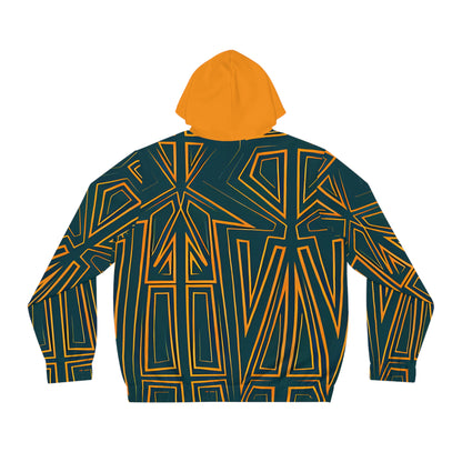GREEN SKETCH GOLD HOOD ZIP HOODIE - UNISEX