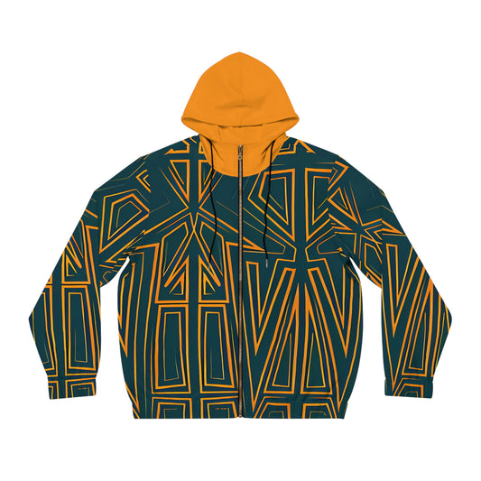 GREEN SKETCH GOLD HOOD ZIP HOODIE - UNISEX