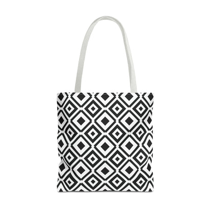 DIAMONDS BLACK WHITE TOTE BAG