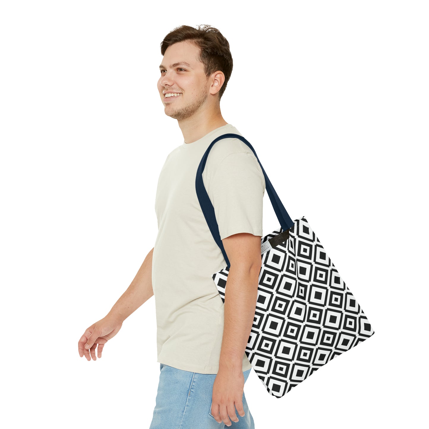 DIAMONDS BLACK WHITE TOTE BAG