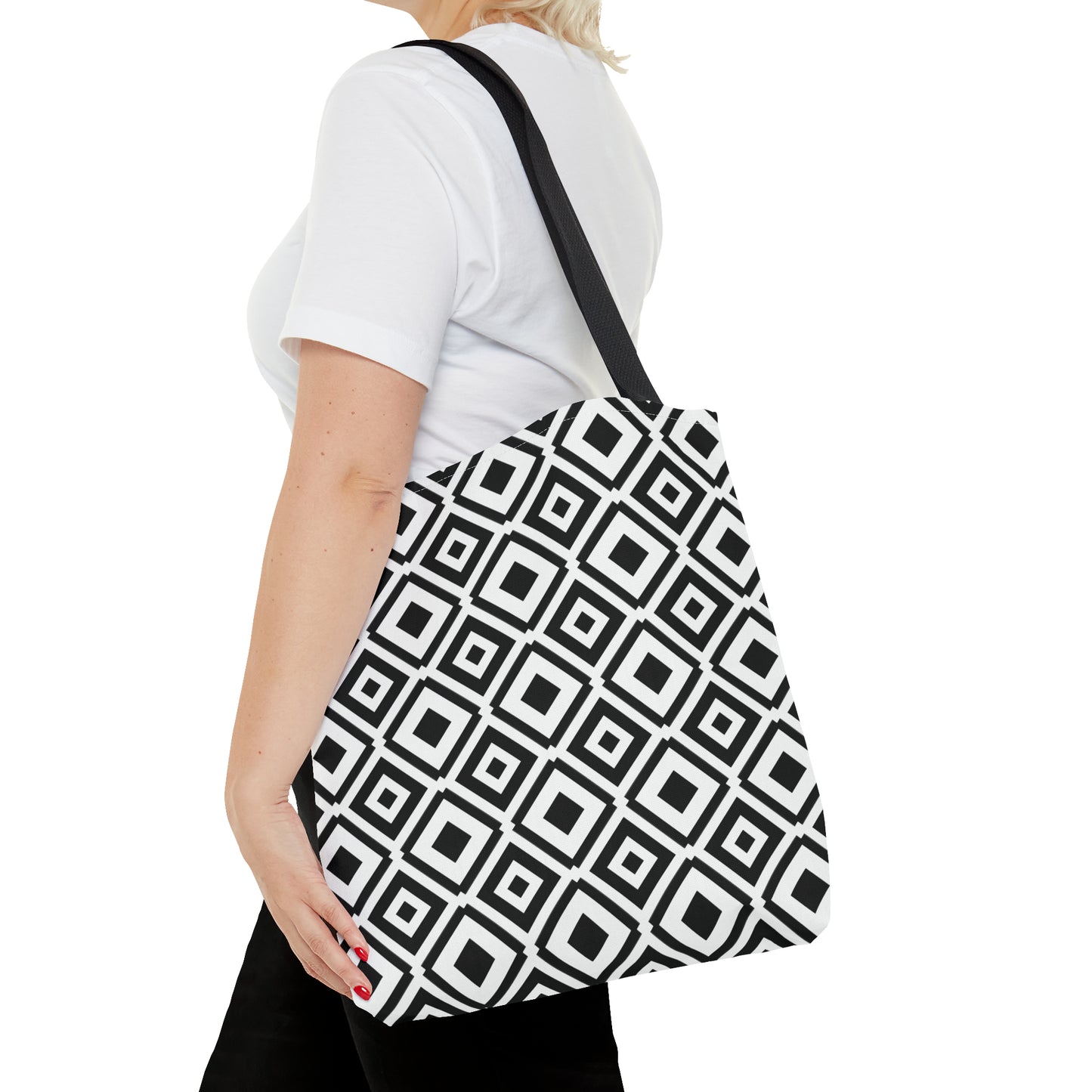 DIAMONDS BLACK WHITE TOTE BAG
