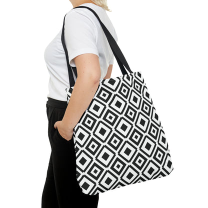 DIAMONDS BLACK WHITE TOTE BAG