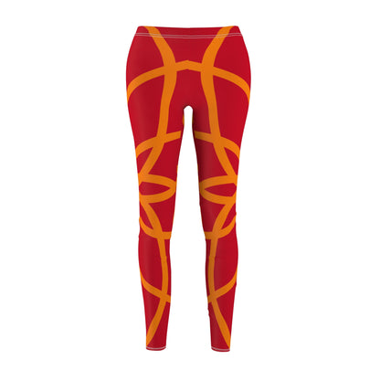SPIRALS ORANGE RED LEGGINGS