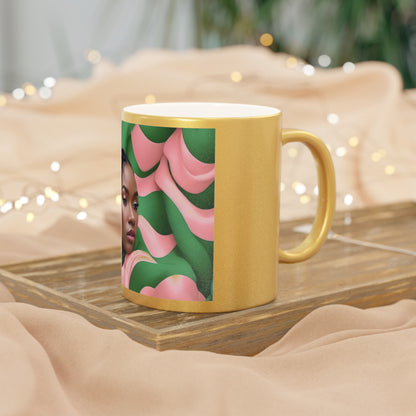 PAG SWIRLY BACK METALLIC MUG (SILVER\GOLD)