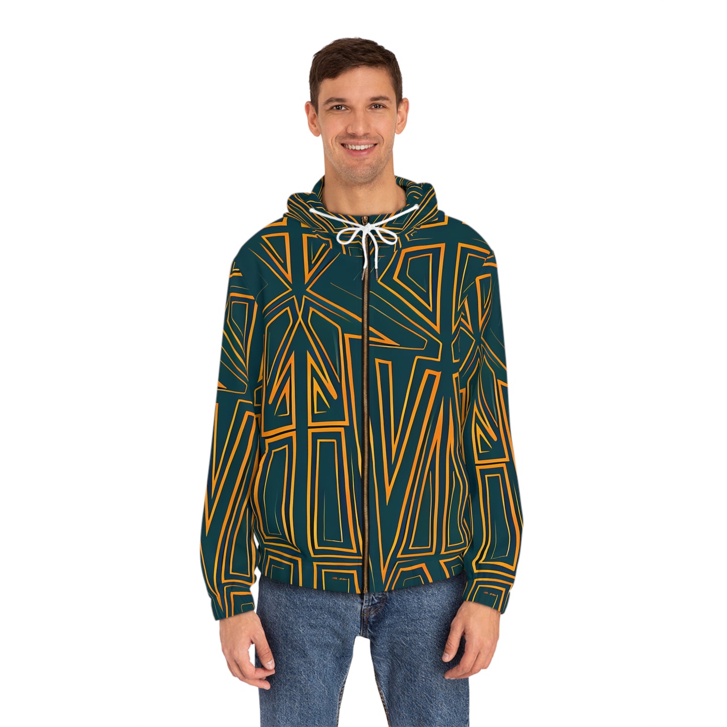 GREEN SKETCH ZIP HOODIE MEN'S