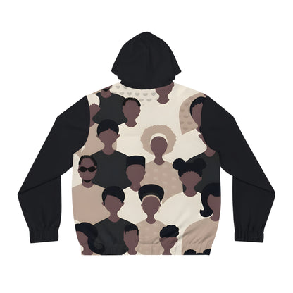 HIP CROWD BLACK MEN'S ZIP HOODIE