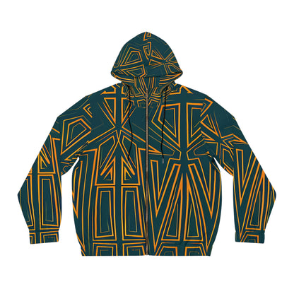 GREEN SKETCH ZIP HOODIE MEN'S