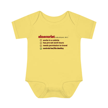 SINECURIST CHECK BOX INFANT BODYSUIT - UNISEX