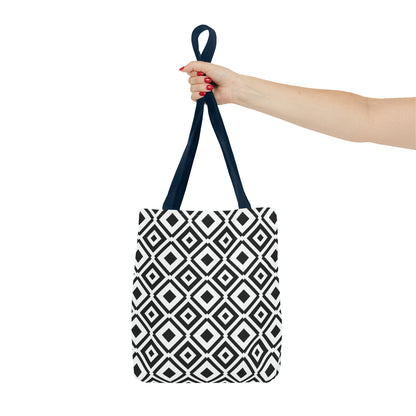 DIAMONDS BLACK WHITE TOTE BAG