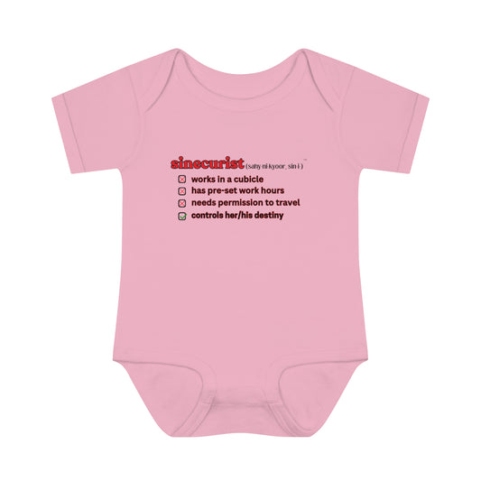 SINECURIST CHECK BOX INFANT BODYSUIT - UNISEX