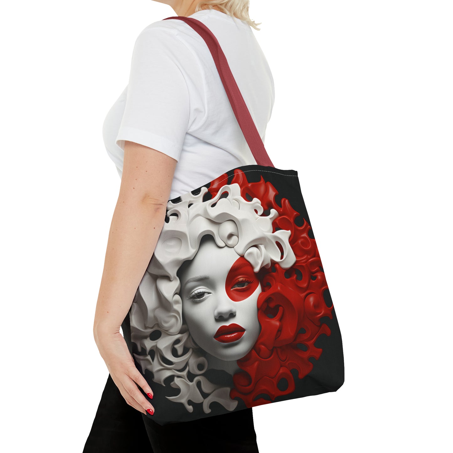 CRIMSON CURLS TOTE BAG