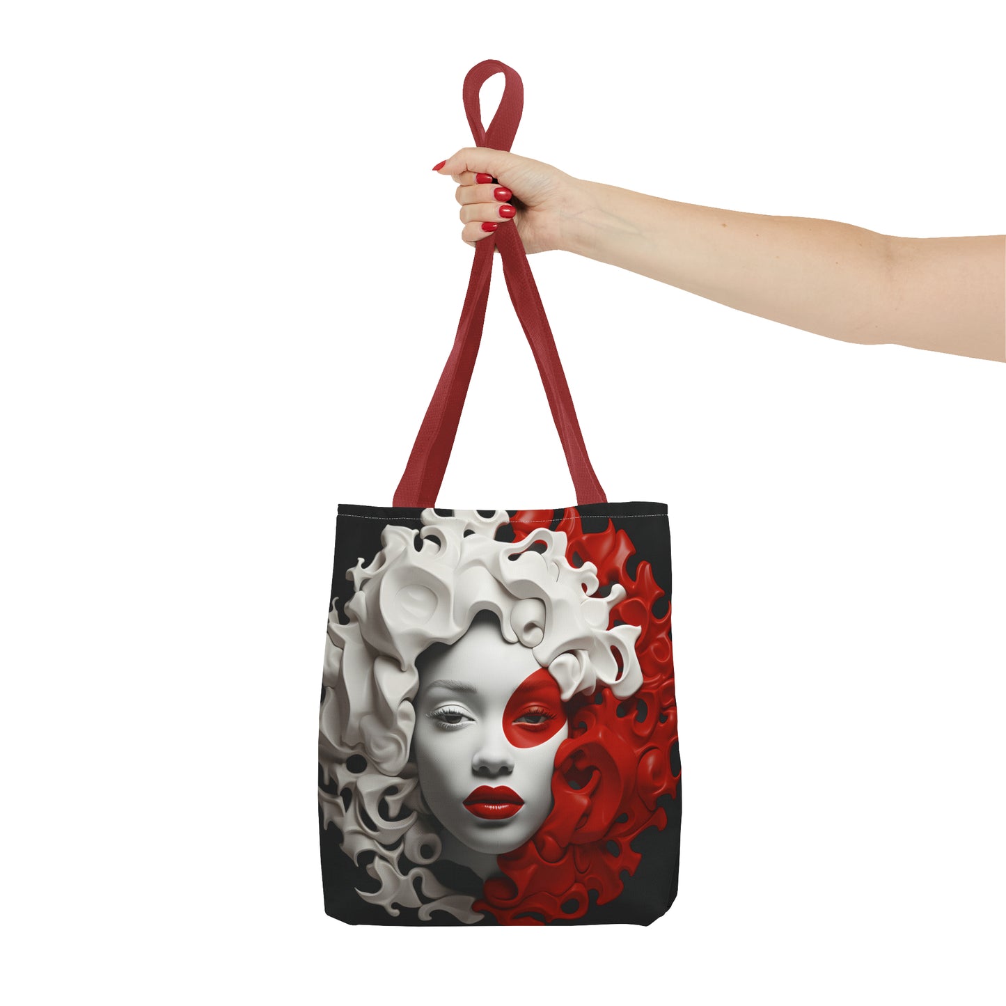 CRIMSON CURLS TOTE BAG