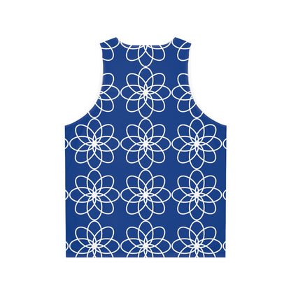 ZET  SPIRALS WHITE BLUE TANK