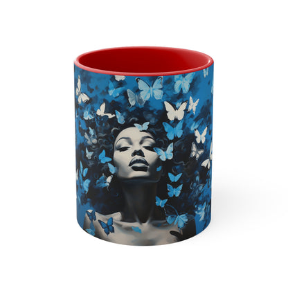 ZET BUTTERFLIES IN BLUE FOUNDERS' MUG CERAMIC - MUG 11OZ