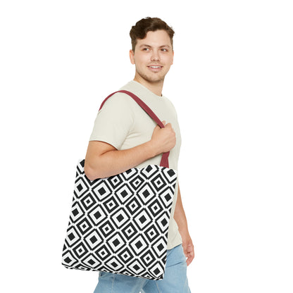 DIAMONDS BLACK WHITE TOTE BAG