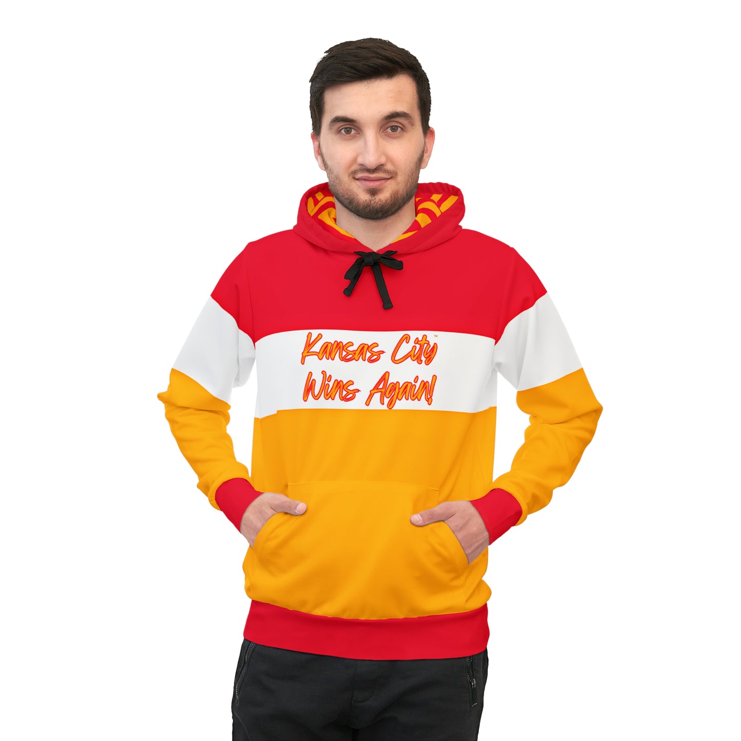 KC WINS COLOR BLOCK PULLOVER ATHLETIC HOODIE UNISEX