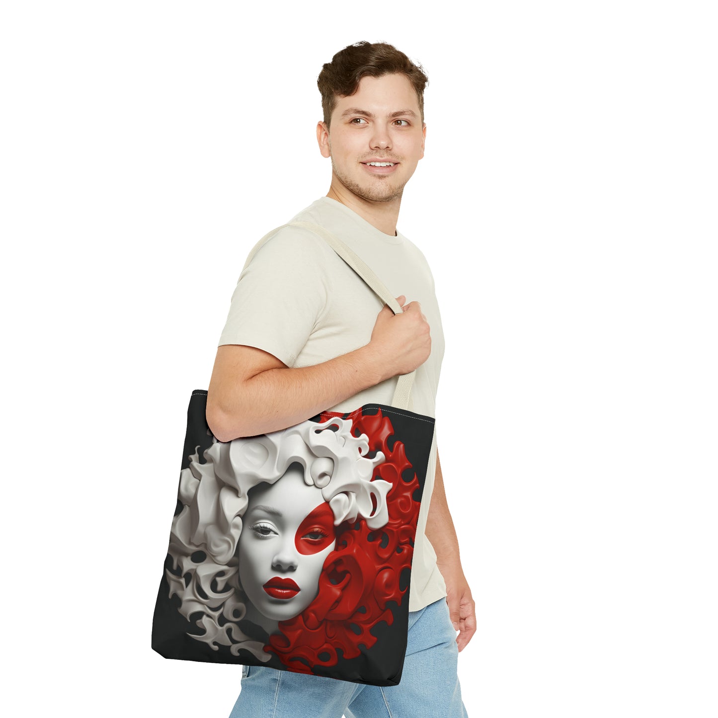 CRIMSON CURLS TOTE BAG