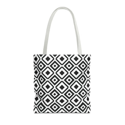 DIAMONDS BLACK WHITE TOTE BAG