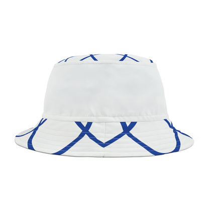 BLUE SPIRALS WHITE BAND BUCKET HAT UNISEX