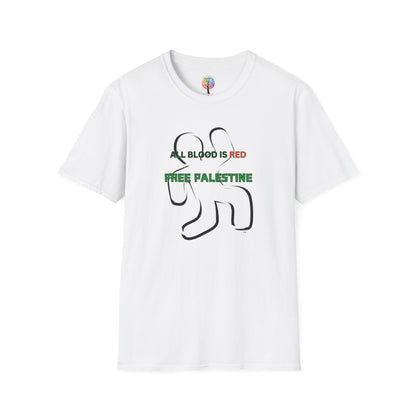 PALESTINE ALL BLOOD IS RED T-SHIRT UNISEX