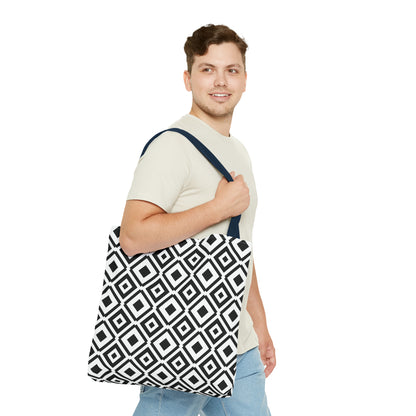 DIAMONDS BLACK WHITE TOTE BAG