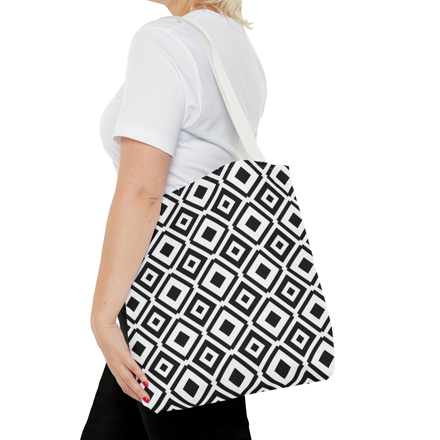DIAMONDS BLACK WHITE TOTE BAG