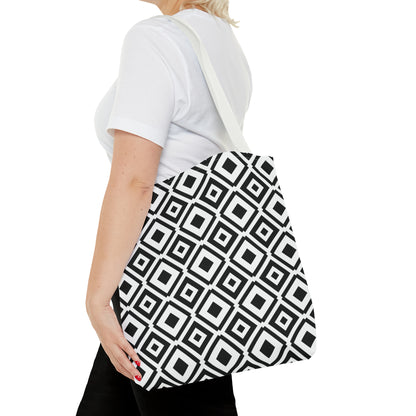 DIAMONDS BLACK WHITE TOTE BAG