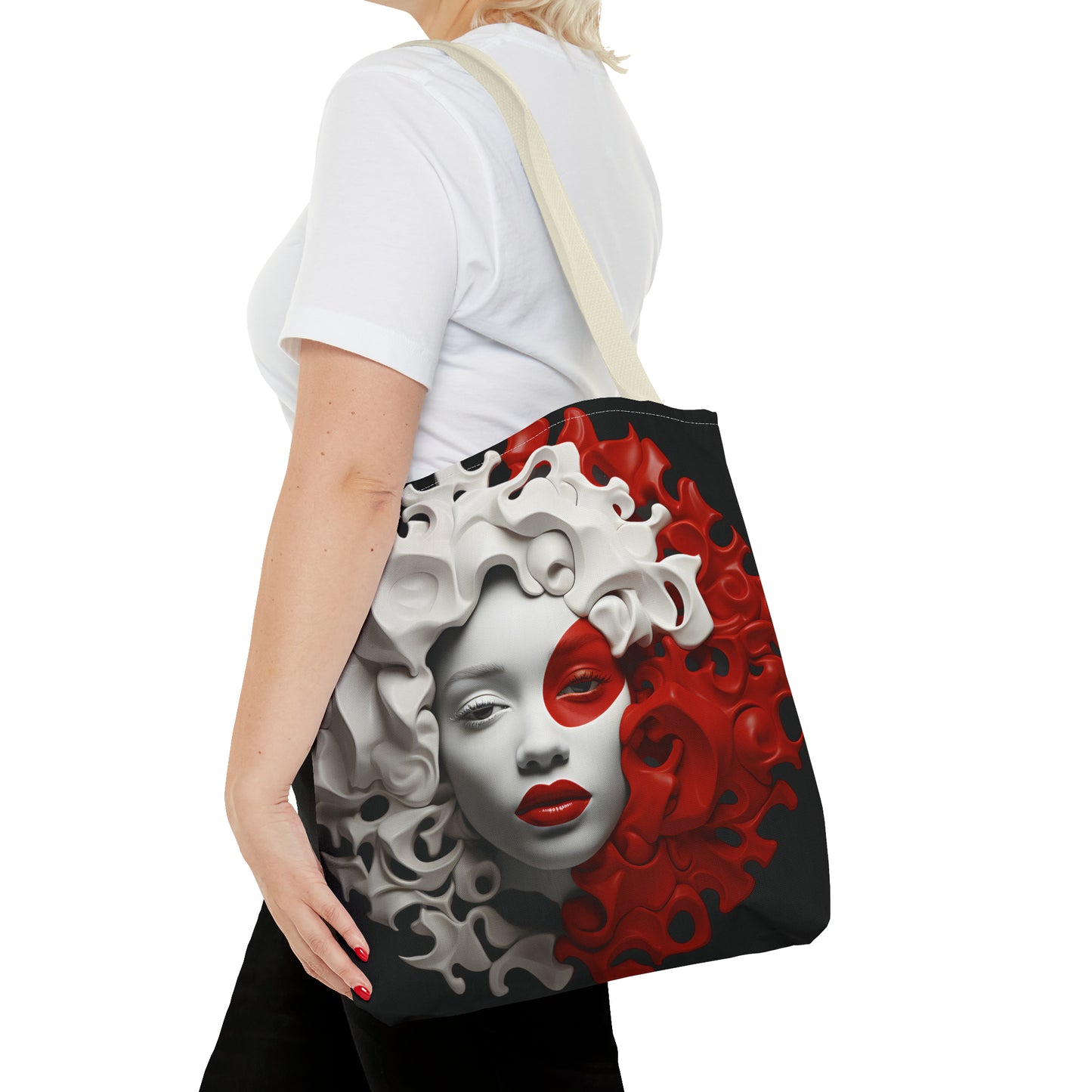 CRIMSON CURLS TOTE BAG