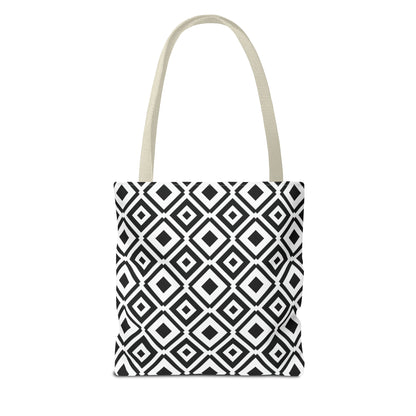 DIAMONDS BLACK WHITE TOTE BAG
