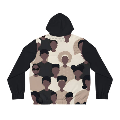 HIP CROWD BLACK MEN'S ZIP HOODIE