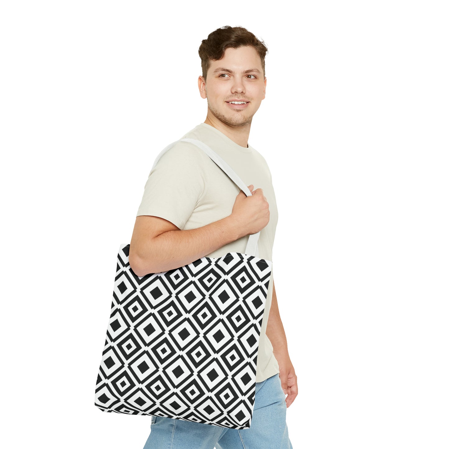 DIAMONDS BLACK WHITE TOTE BAG