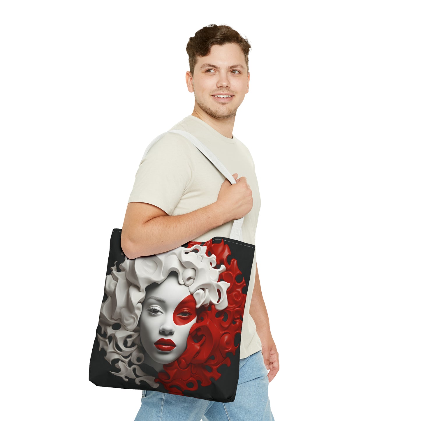 CRIMSON CURLS TOTE BAG