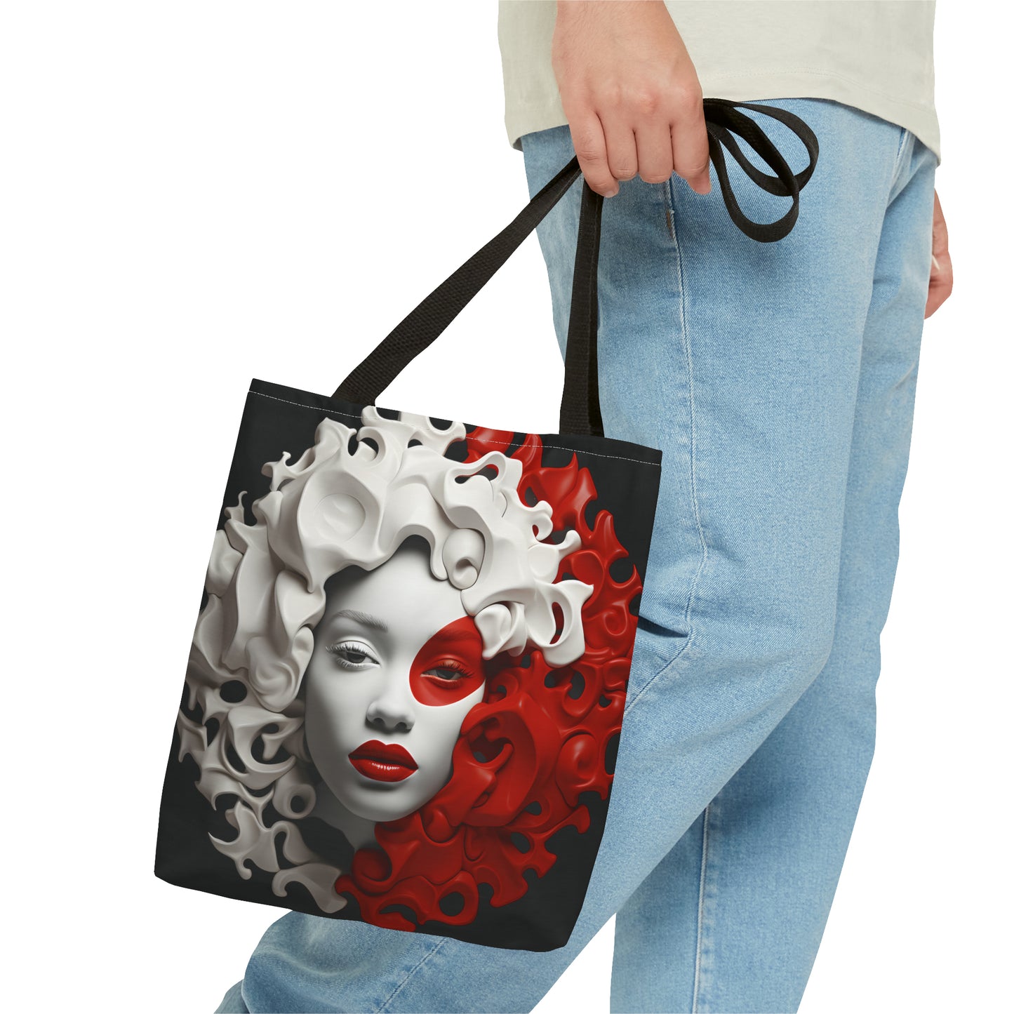 CRIMSON CURLS TOTE BAG