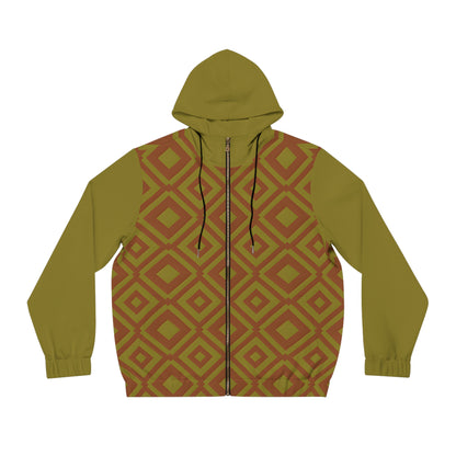 DIAMONDS RUST/OLIVE MEN'S ZIP HOODIE